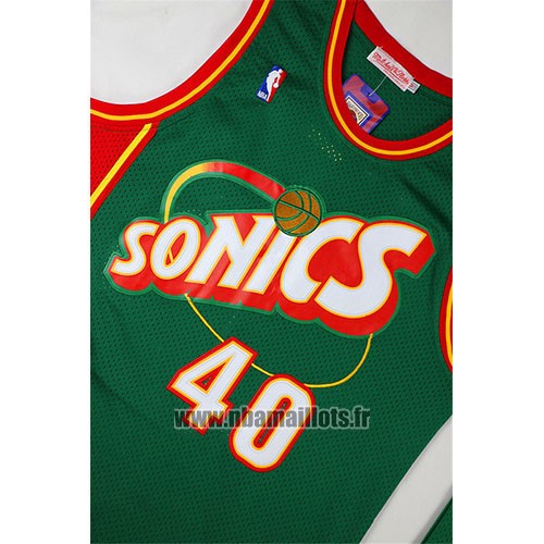 Maillot Seattle Supersonics Shawn Kemp No 40 Historic Retro Vert